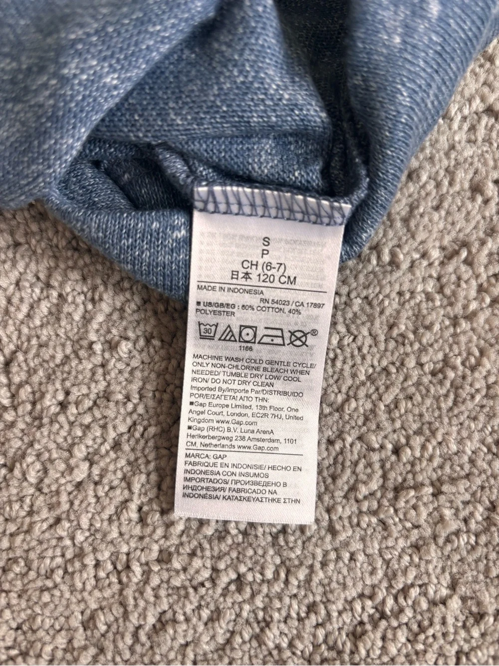 GAP Blue Heathered Hooded Sweatshirt